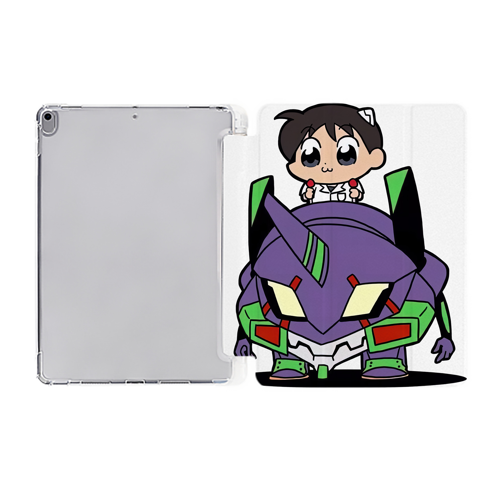 （画像用） EVA 新世紀エヴァンゲリオン IPad ケース ペン収納付き 三つ折りスタンド PUレザー×シリコン 対応機種9.5/10.5/10.9インチ